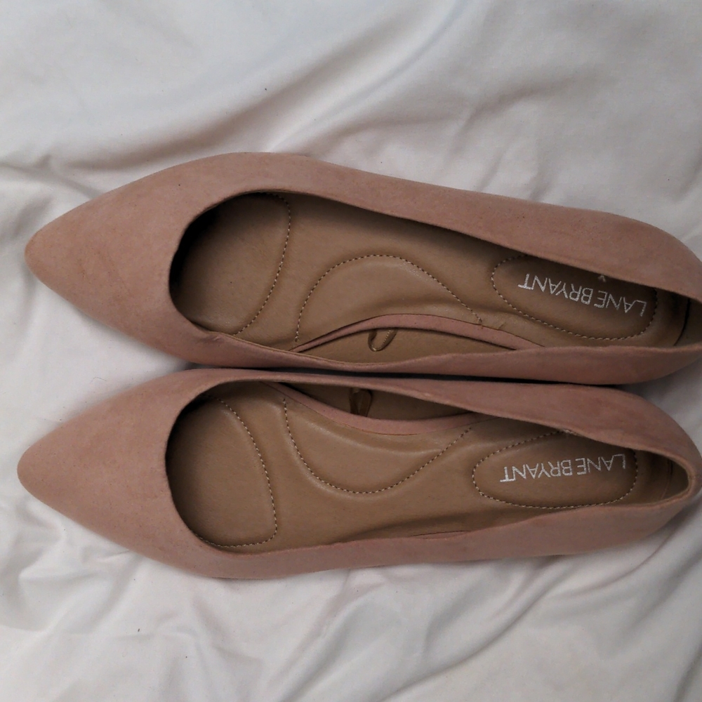 Lane Bryant Dusty Rose VEGAN SUEDE Flats Size 11W ( Wide Width )